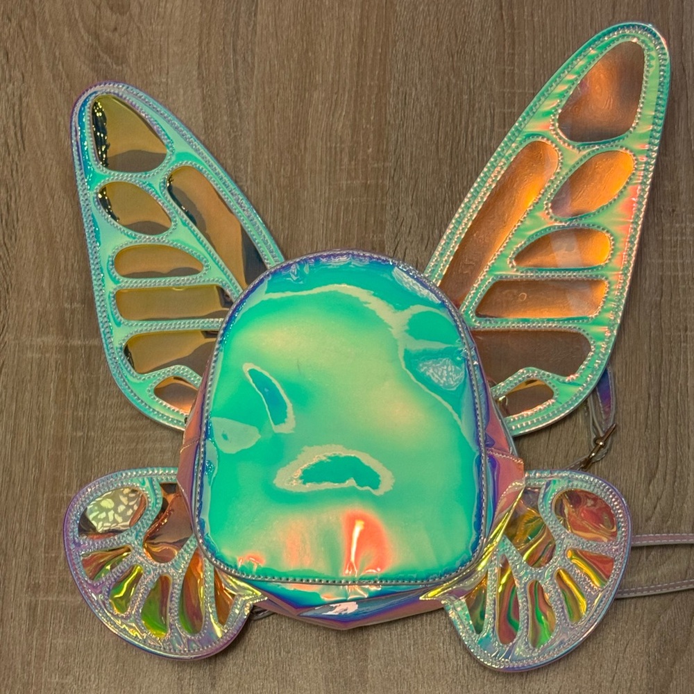Holographic Butterfly Wings Mini Backpack
